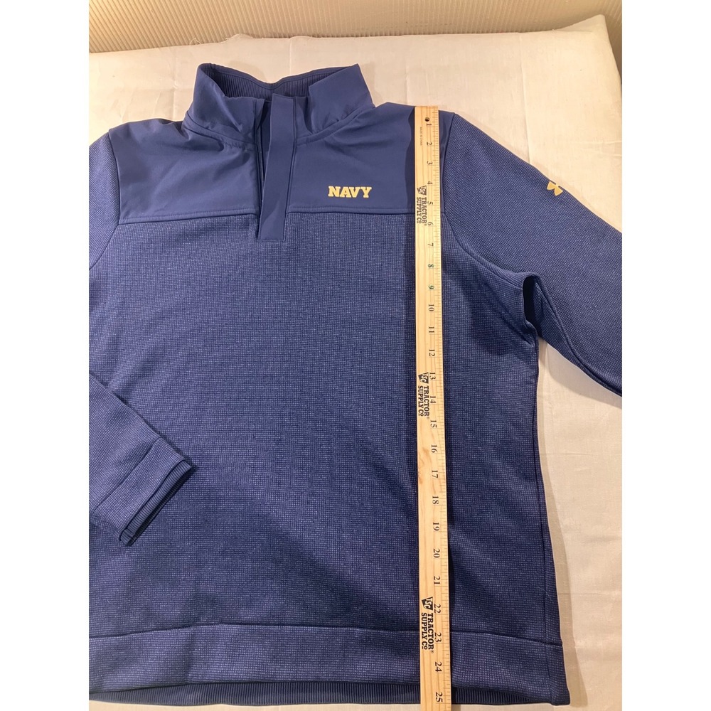 Under Armour Navy Mens Quarter Zip Pullover Sweatshirt Size L G - Picture 2 of 10